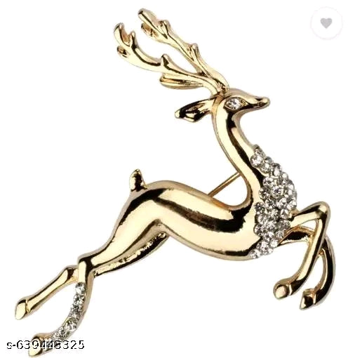 Elegant Gold Deer Brooch | For Men & Boys