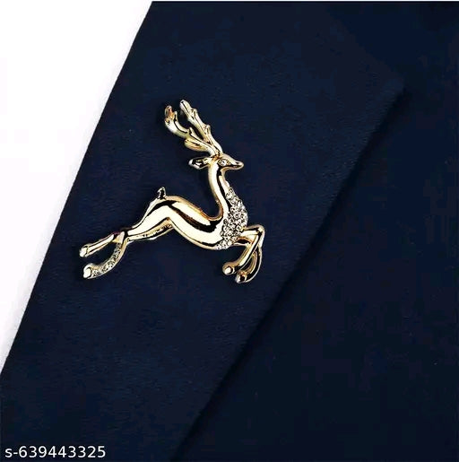 Elegant Gold Deer Brooch | For Men & Boys