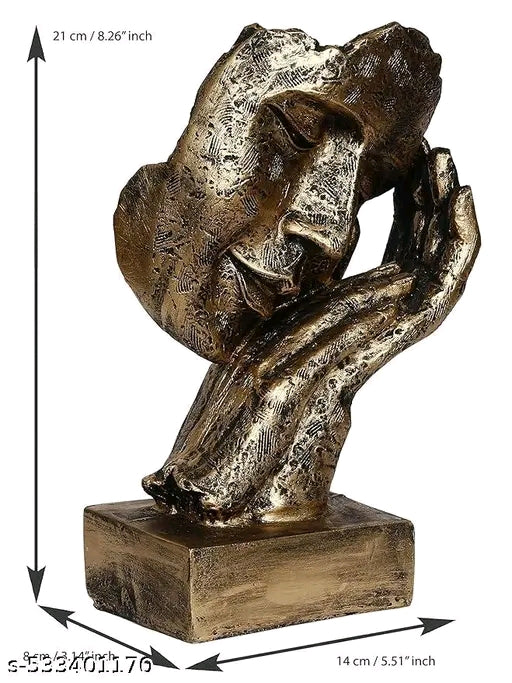 Tranquil Golden Face Figurine – Perfect Relaxation Accent for Home Decor