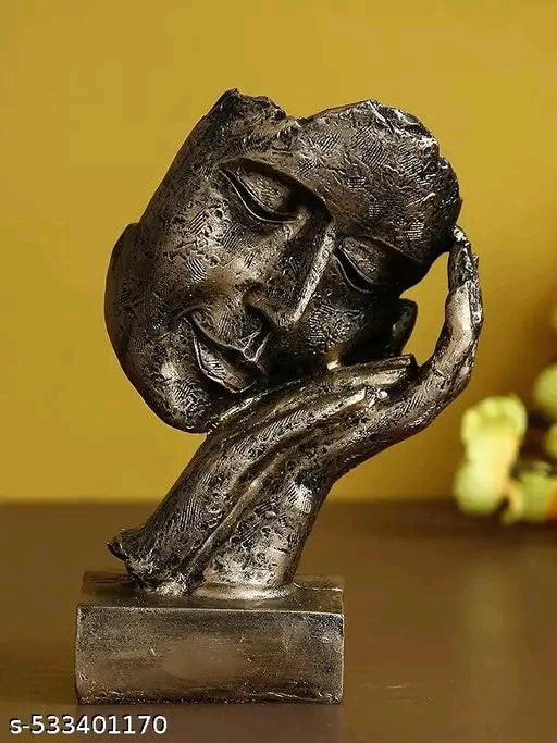 Tranquil Golden Face Figurine – Perfect Relaxation Accent for Home Decor