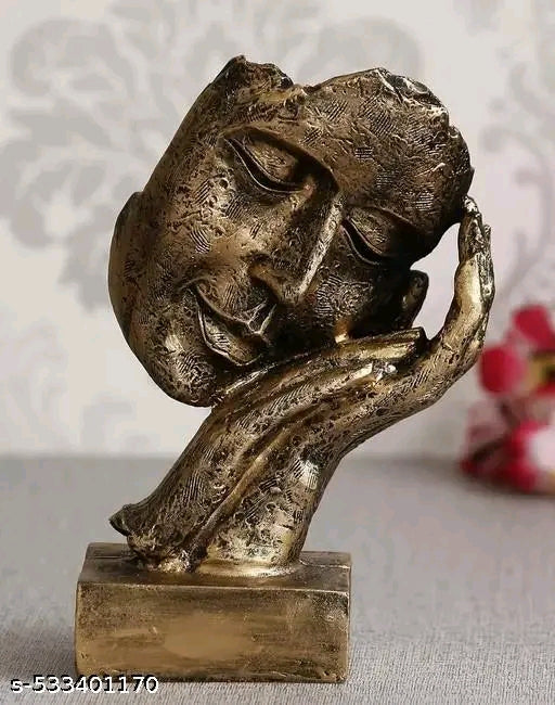 Tranquil Golden Face Figurine – Perfect Relaxation Accent for Home Decor