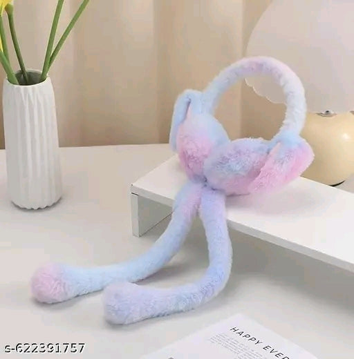 Fluffy Bunny Earmuffs with Moving Ears – Cozy Winter Fun for Girls & Boys